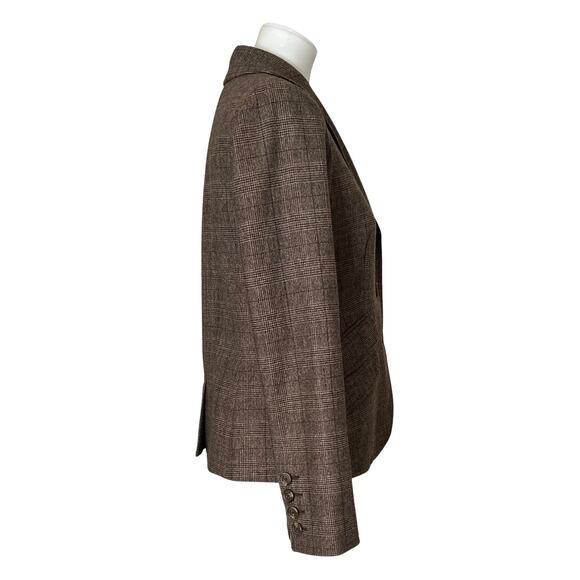 Vince Wool Cashmere Glen Check Blazer – Women’s Size 8 Tailored Jacket - Picture 5 of 6